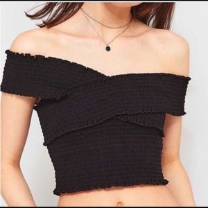 urban black smocked top